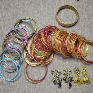 Colorful Indian Style Bangle and Earring Set